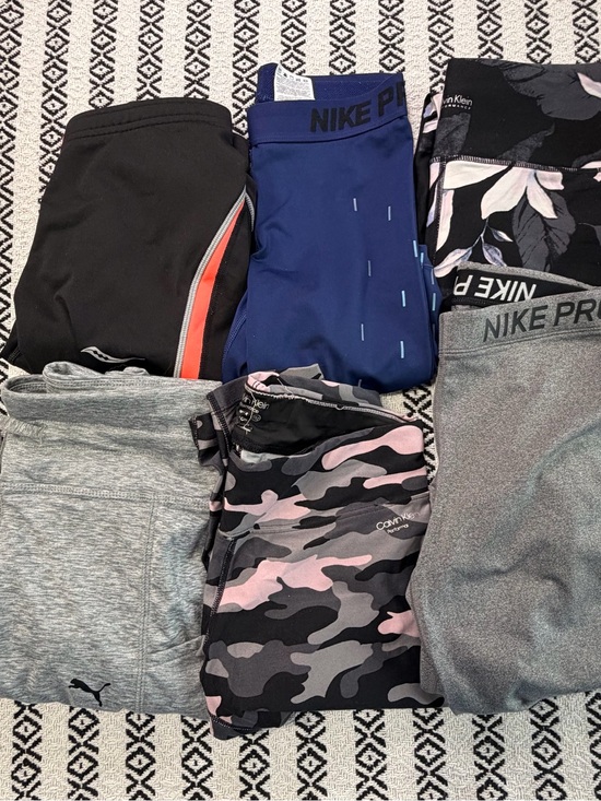 Nike Pants - Women's lot 6 Nike Calvin Klein Puma Saucony leggings compression Pants Small S
